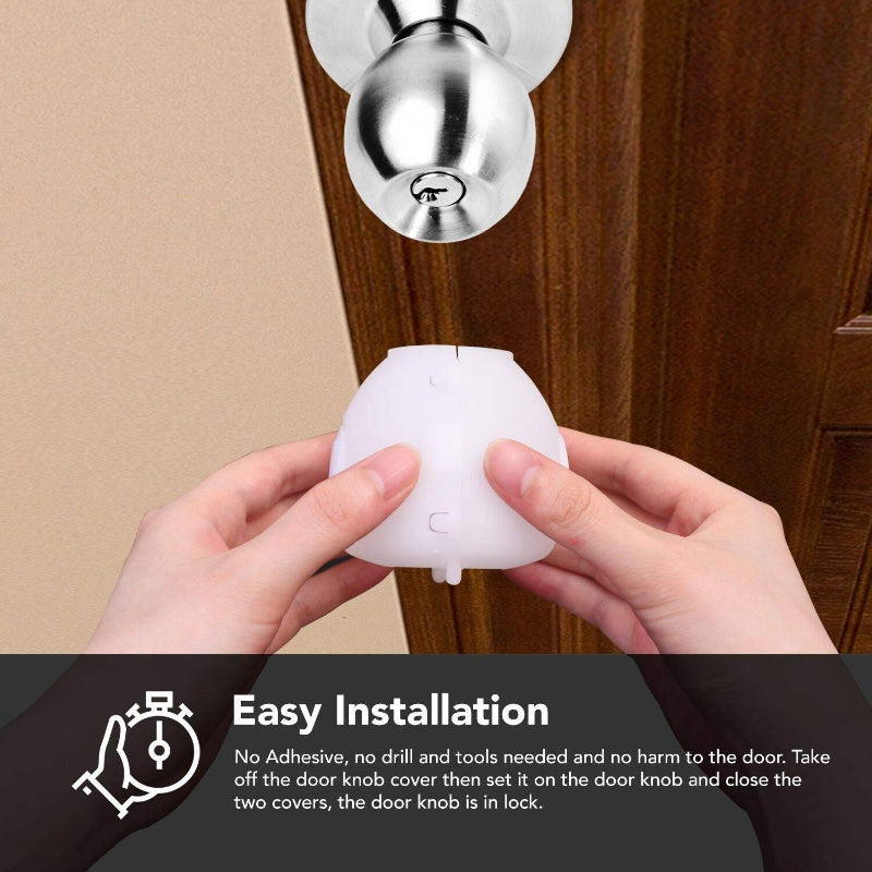 6 Pack Safety Door Knob Covers Door Knob Locks, Childproofing Home, Cabinet Security, Minimalist Cover, Sleek Design, Sturdy Construction, Highquality Resin, Childproof Knob, Door Stopper, Childsafe Homes, Parents with, Door