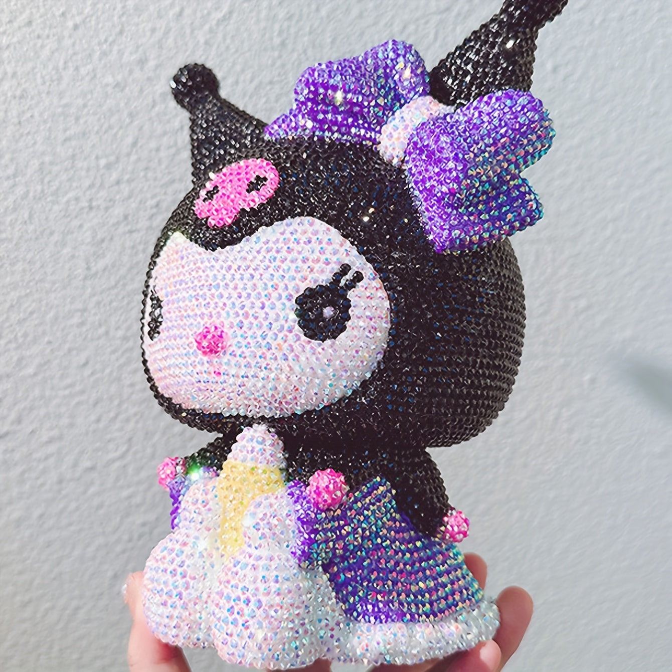 Sanrio Authorized 1 Set, DIY Diamond Studded Cute Cartoon Cat Coin Bank, Plastic Money Saving Piggy Bank, Decorative Ornament, Brain Teaser Craft Kit, Best Gift for Learning & Exercise