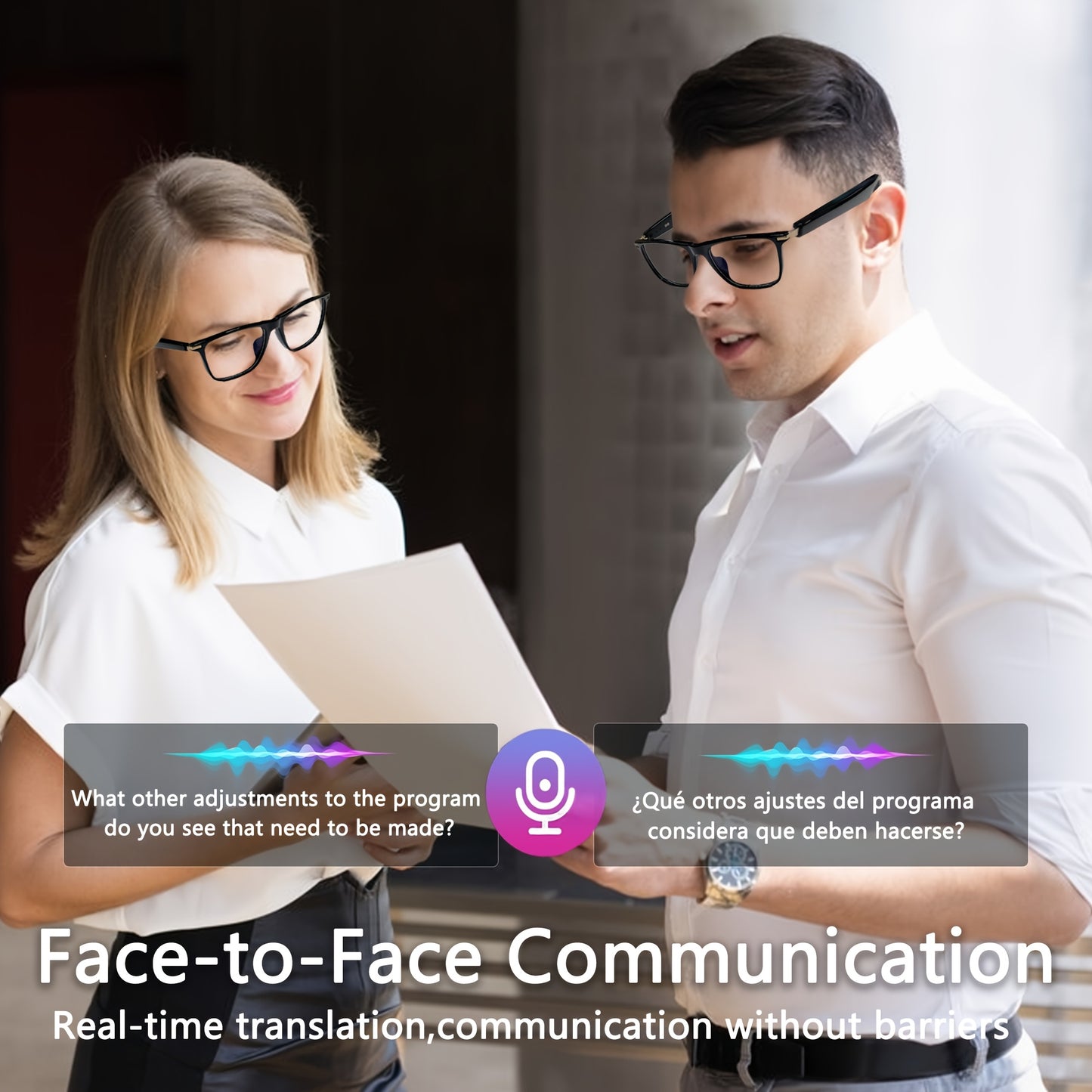 AI Smart Glasses, Smart Glasses with 160+ Languages Real Time Translation Support, Chat GPT System, OICIIDO New Multi-functional Audio Glasses for Men And Women, Built-in Microphone And Speaker, HD Voice Calls And HIFI Music