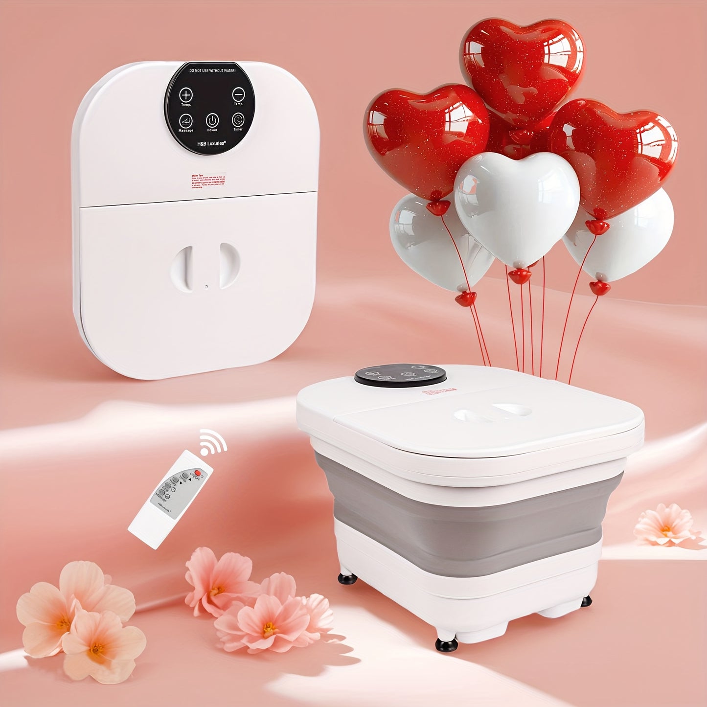 Foot Spa Massager, Foldable Foot Bath Basin For Space Saving, Heated With Remote Control, Foot Soaking Basin, Remote-Controlled Temperature And Timer, Massage Shower Ideal Gift For Family, Warm Winter Foot Bath Massager, Chri