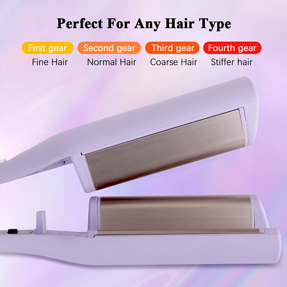 2 Barrels of Ion Wave Curling Iron, Fast Heating Curling Wand, Multi-Temperature Curling Iron, Suitable for Wide Deep Waves, Automatic Power-off, Negative Ion Hair Care, Plug Type, Without Battery, US Plug, 110V-127V, with 59