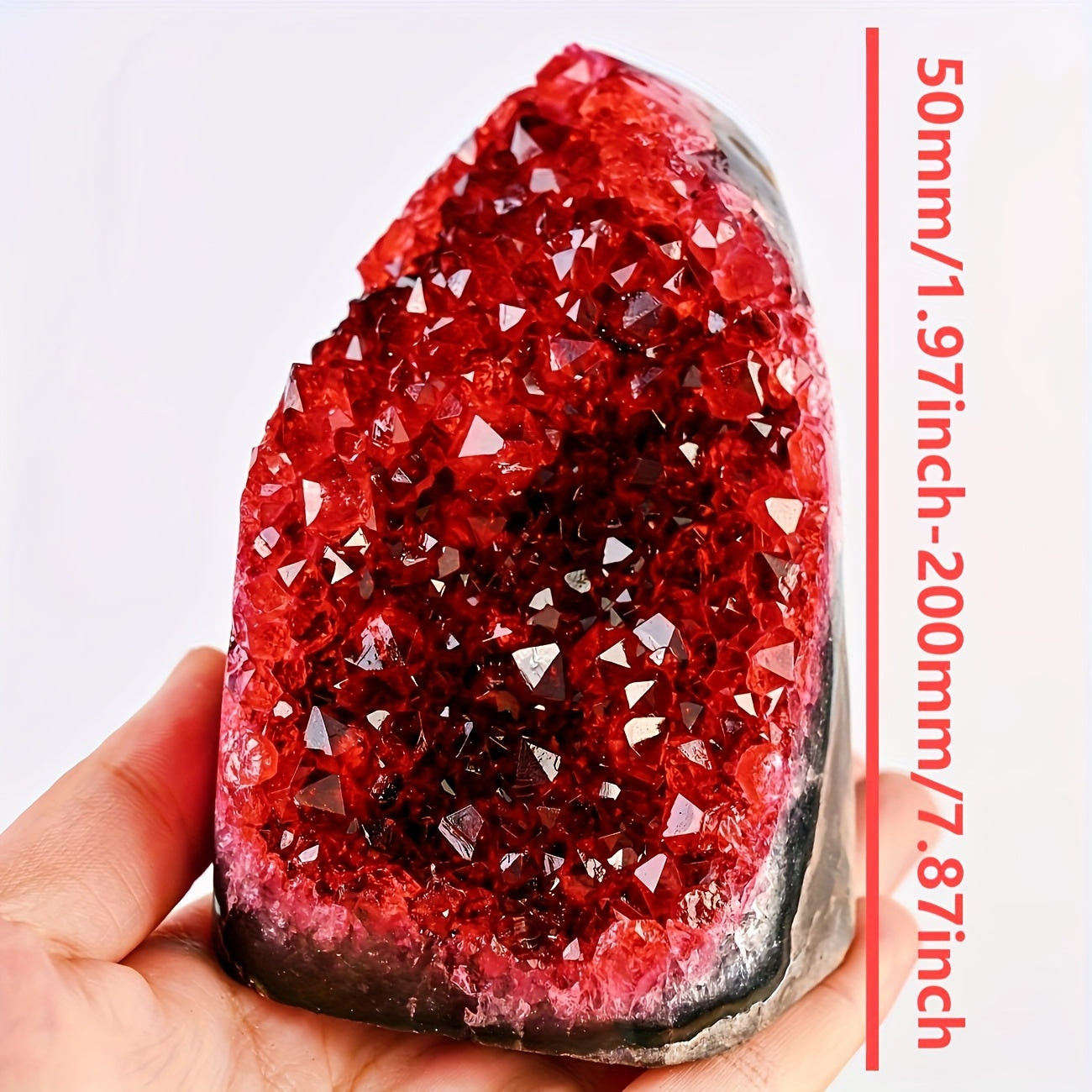 1pc Stunning Claret Geode Cluster - Sparkling Crystal Decoration, Elegant Rough Stone For Home And Office, Unique Geological Gift Idea, Home Decor Embellishment | Crystal Cluster, Valentine'S Day Gift, Crystal Gift For Parent
