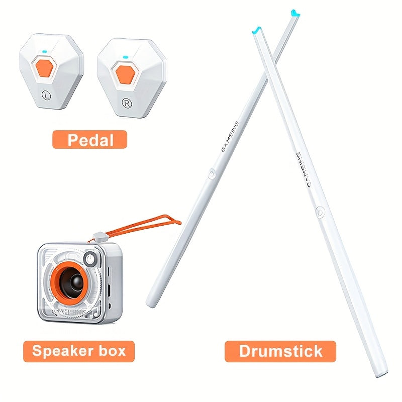 Electric Virtual Air Drum Set With Drumsticks, Pedals, Support With Speaker, Headphone And Earphones - Ideal For Drummers Beginners Practitioners, Musical Instruments Gifts, Xmas Birthday Gift For Adults, Student