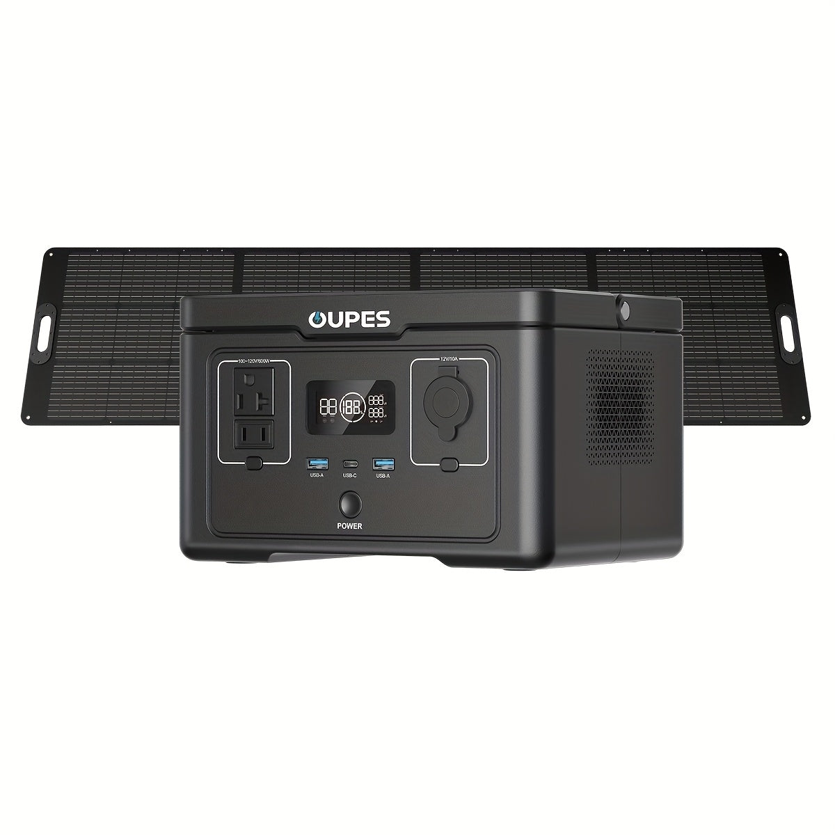 OUPES 600W/256Wh Exodus 600 Portable Power Station(1200W Surge), 256Wh 3.7kg Backup LiFePO4 Battery, 600W AC Outlet, Solar Generator for RV, Outdoors, Camping, Traveling