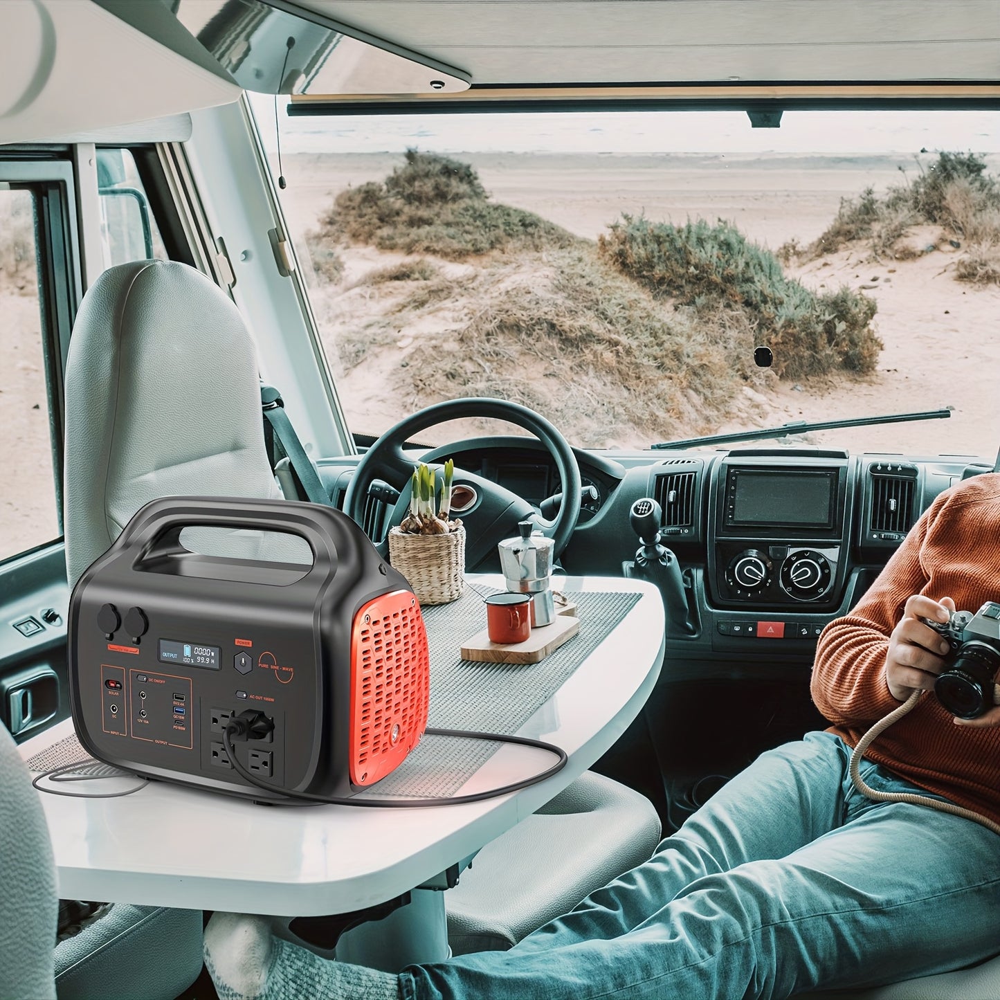 1000W(Peak 2000W)/1075Wh Portable Power Station with Foldable Solar Panel (200W), 1075Wh LiFePO4 (LFP) Battery, Fast Charging, Solar Generator Suitable for Family Emergency Outdoor Hunting Camping RV Trip, Portable Power Stat