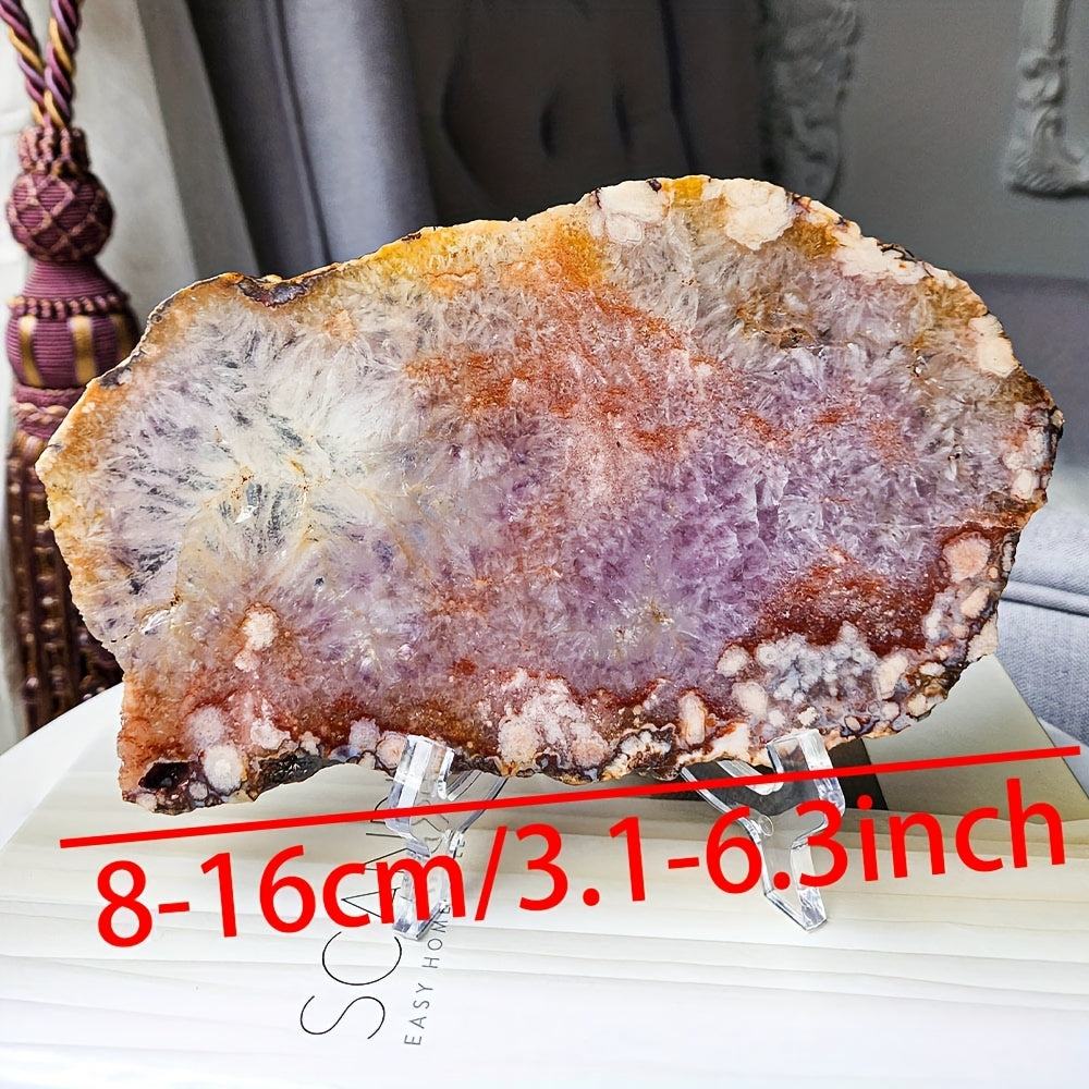 1pc Amazing Extra Rare Pink Amethyst Jasper Quartz Agate Crystal Sliced Rough Specimen, Awesome Combination Of Pink Cherry Blossoms And Amethyst, Loose Faux Gemstones, Perfect Home Collection Decorative Art, Unique Easter Val