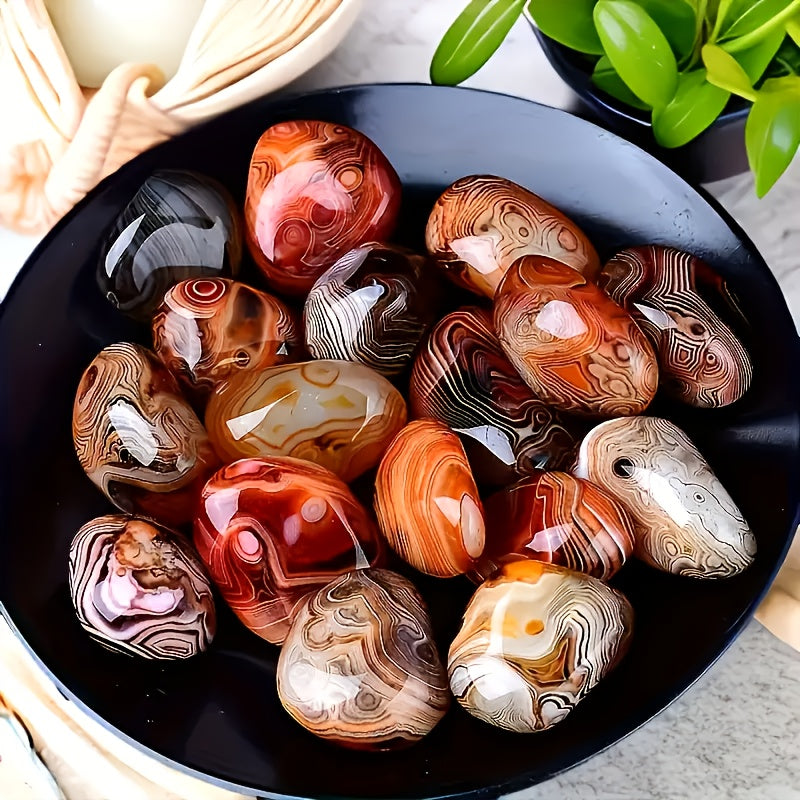 4LB Natural Wrapped Agate Stone - Carved Smooth Faux with Various Striped Patterns And Earthy Tones, High-end Boutique Art Stone, Unique Polished Stone, Rare Collectible Artwork, DIY Craft Supplies, Jewelry Making, Artistic D