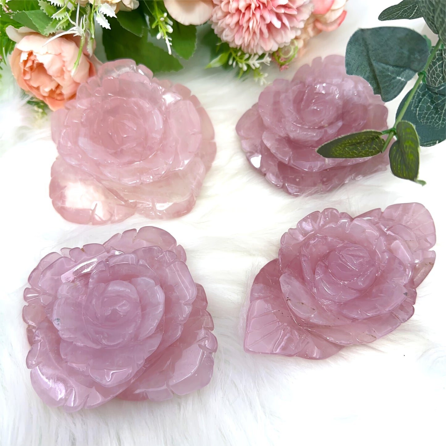1pc Hand-Carved Rose Quartz Peony Flower – Pink Crystal Romance Decor, 300-500g/10.5-17.6oz, Irregular Shape, Perfect for Valentine’s Day, Mother’s Day, Christmas, Thanksgiving & Graduation Gifts, Home Decoration