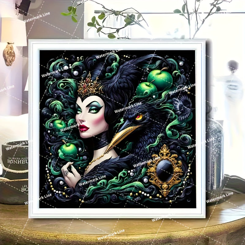 9pcs Diy 5D Diamond Painting Art Set Cartoon Pattern Dark Style Villain Queen Of Hearts Evil Queen Ursula Maleficent Jafang Unique Indoor And Outdoor Wall Decoration Handcrafted, Creative Time For Family Interaction, Fingerti