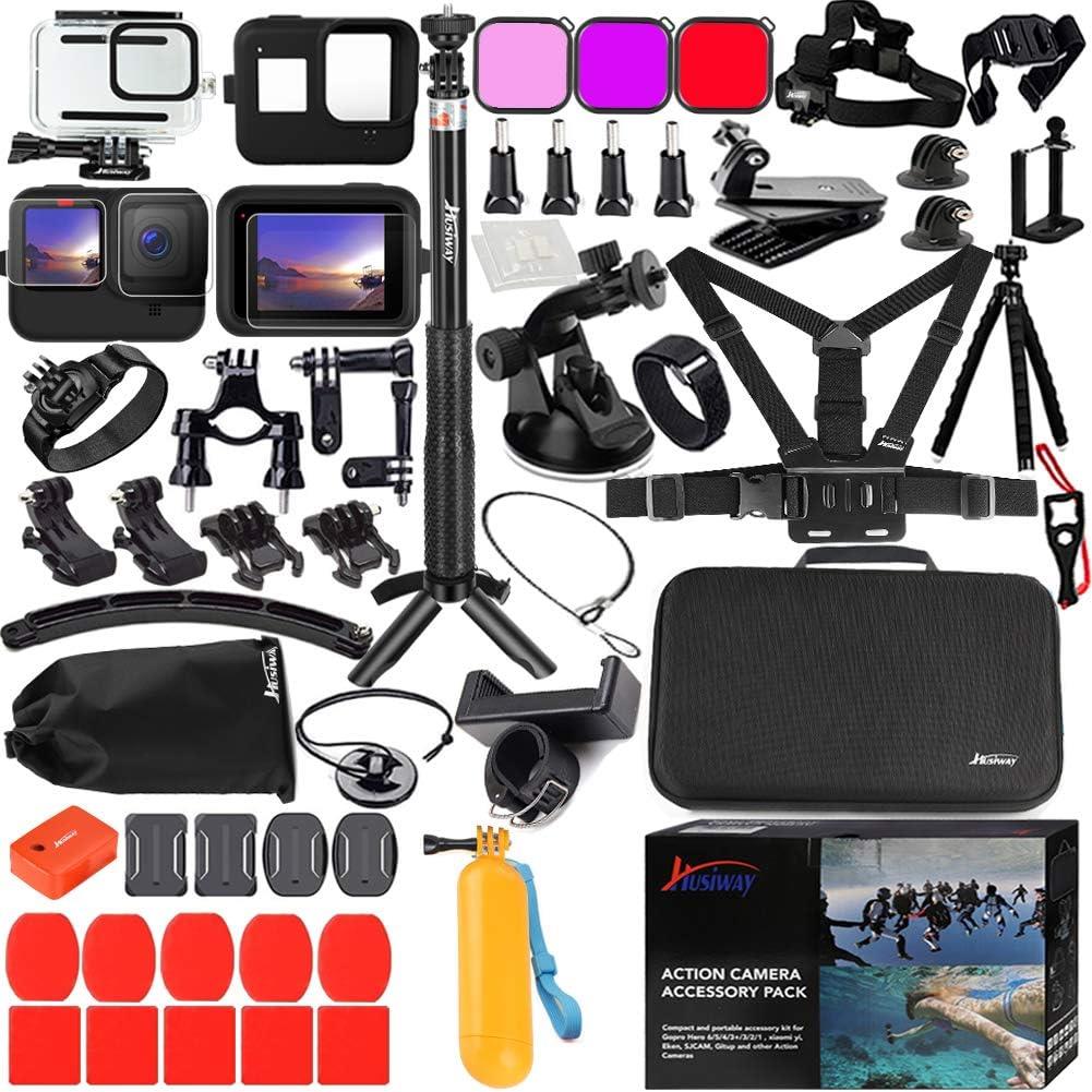 Accessories Kit for Gopro Hero 13 12 11 10 9 | Black Housing, Silicone Case, Glass Screen Protector Bundle for GoPro for gopro13 for gopro12 for gopro11 for gopro10 Hero13 Hero12 Hero11 Hero10 Camera 62E