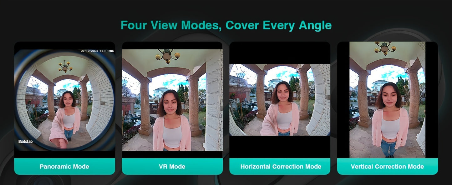 3K Video Doorbell Camera Wireless, No Monthly Fee, 5MP Battery Doorbell Camera, Head-to-Toe, 360° View, AI&VR Detection, HDR, Night Vision, 2-Way Talk, 2.4GHz WiFi, Easy to Install