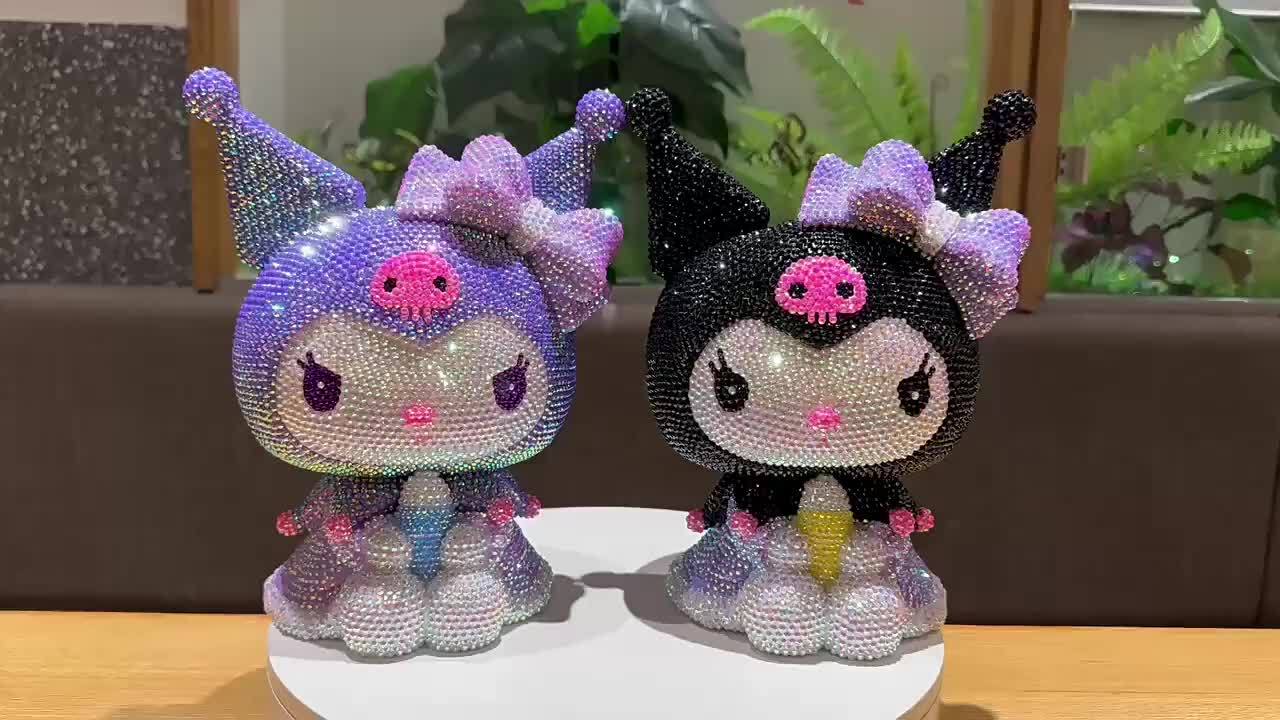 Sanrio Authorized 1 Set, DIY Diamond Studded Cute Cartoon Cat Coin Bank, Plastic Money Saving Piggy Bank, Decorative Ornament, Brain Teaser Craft Kit, Best Gift for Learning & Exercise