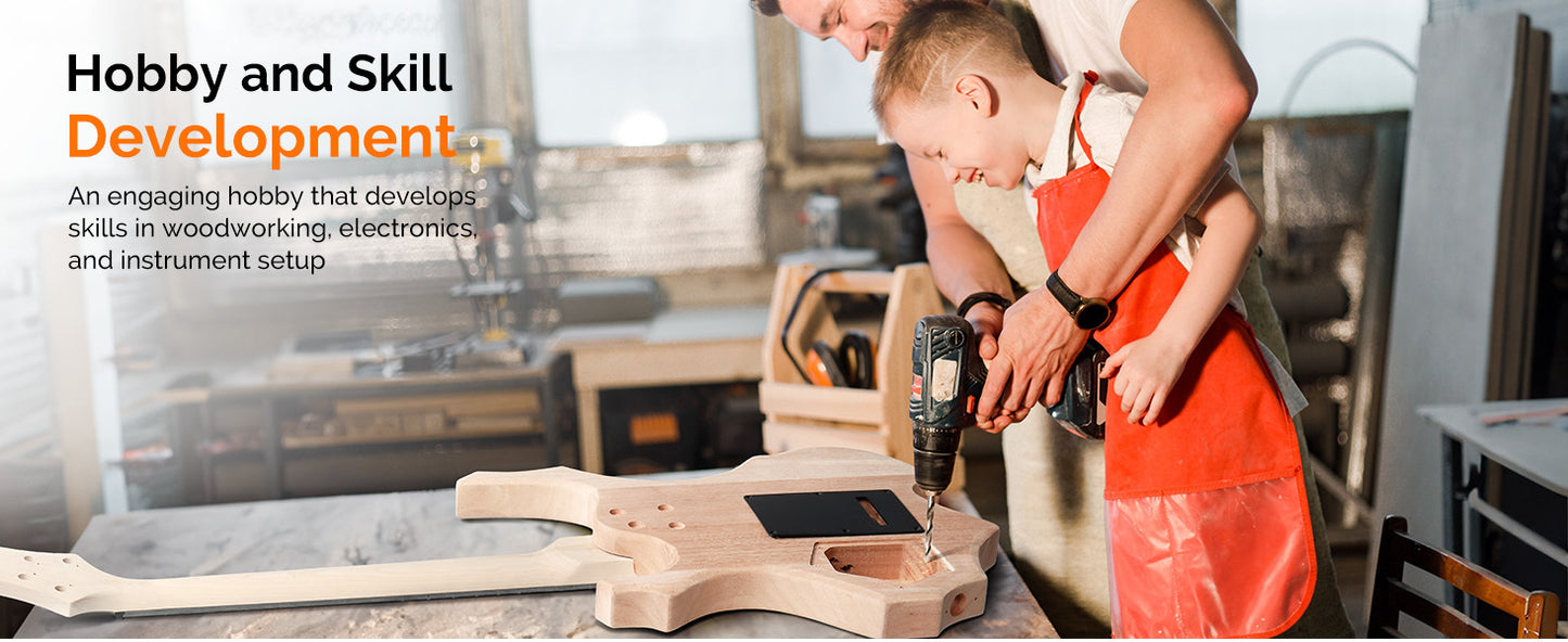 Glarry DIY Electric Guitar Kit, 6 Strings Guitar Kit with Mahogany Wood Body Maple Neck for Beginner, All Components Included Build Your Own Guitar