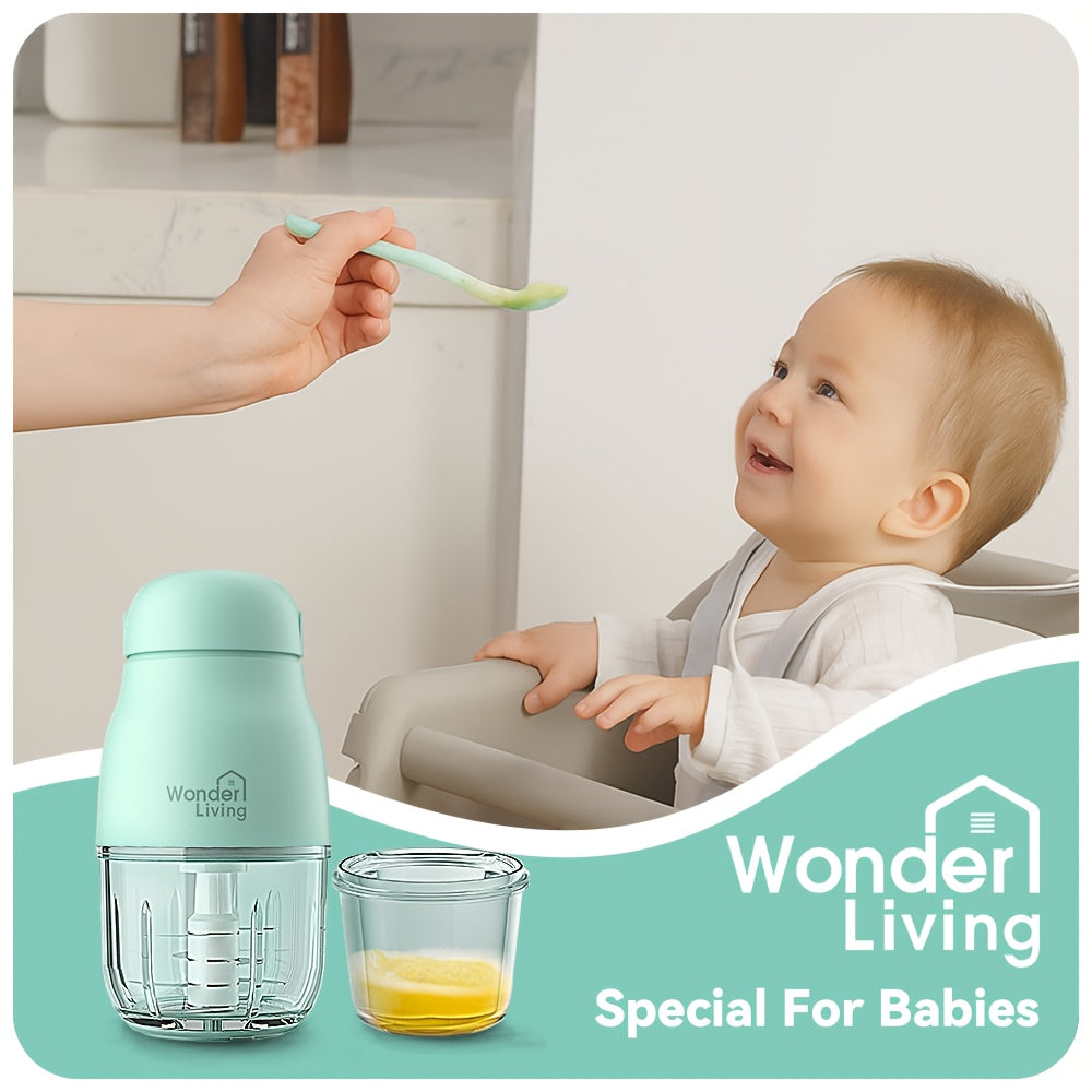 8-Blade Stainless Steel Blade Baby Food Maker Set with Easy-Clean Blender, Food Processor & Containers - Heavy-Duty Corded Electric Baby Food Maker with 8-Blade Blade, Containers & Green Base - Ideal For Fruits, Vegetables