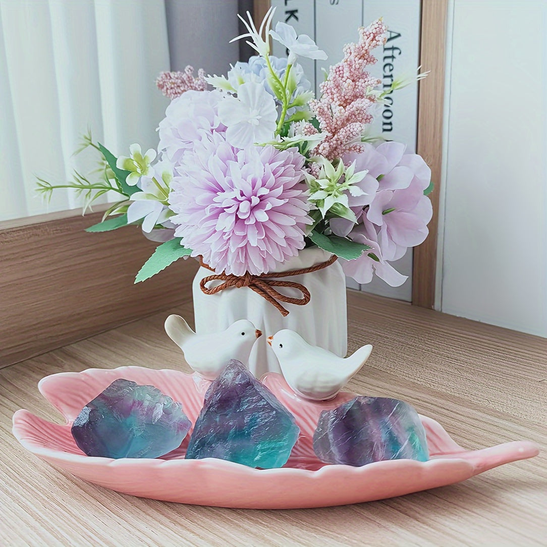 1LB Rough Rainbow Crystal Stones - Vibrant Purple, Green & Blue Raw Gemstones for Tumbling, Wire Wrapping & Meditation Decor