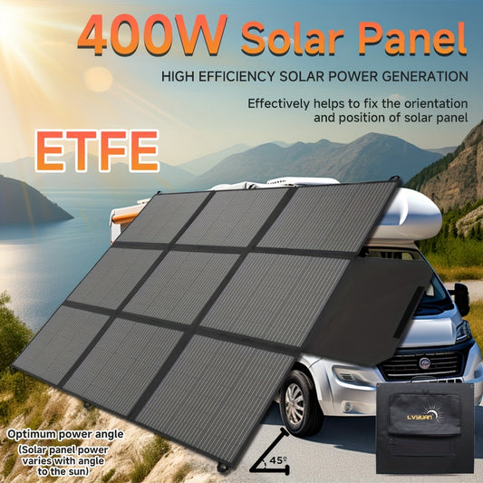 LVYUAN 120W/200W//300W/400W Portable Solar Panel, Foldable Solar Blanket, Monocrystalline High Power Solar Panel, Solar Cell Efficiency Up To 22.5%, Suitable For Outdoor Adventure Boat Power Station Camping RV Solar Generator