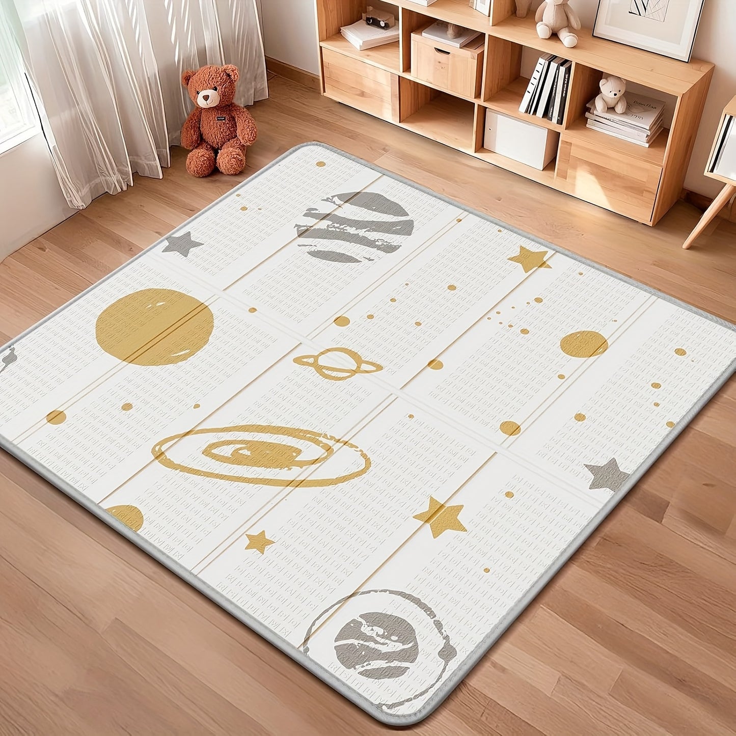 Crawling Game Fence Mat With Cute Cartoon Patterns, Play Game Mat, Baby Swing Suitable For Family Living Rooms, Car Picnics, Travel Home Essentials XPE 50 * 50 Inches, Thick And Soft Size Double-sided Pattern Folding Crawling