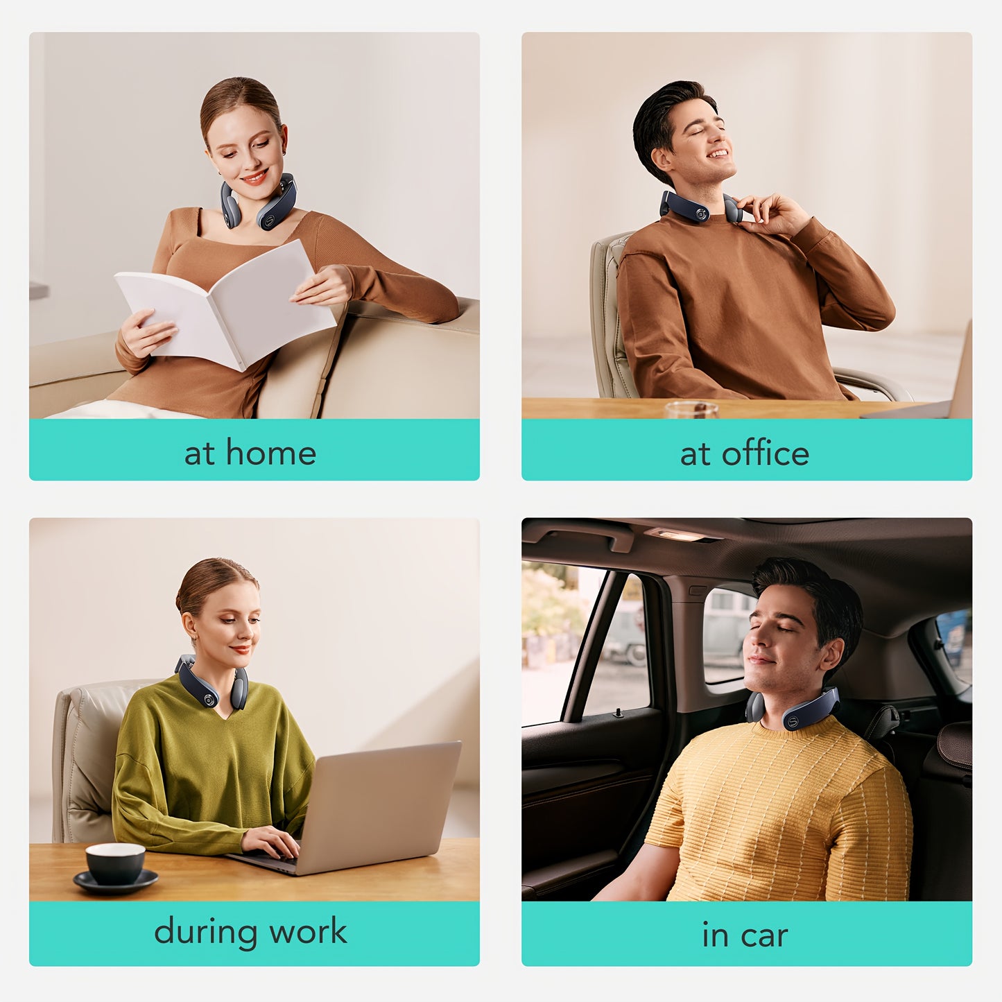 SKG Portable Neck Massager with Heat, Cordless Deep Tissue Vibration Device, 9D Electric Shiatsu Neck Massager, Ideal Gifts for Men And Women for Birthdays, Suitable for Home, Office, And Car Use.