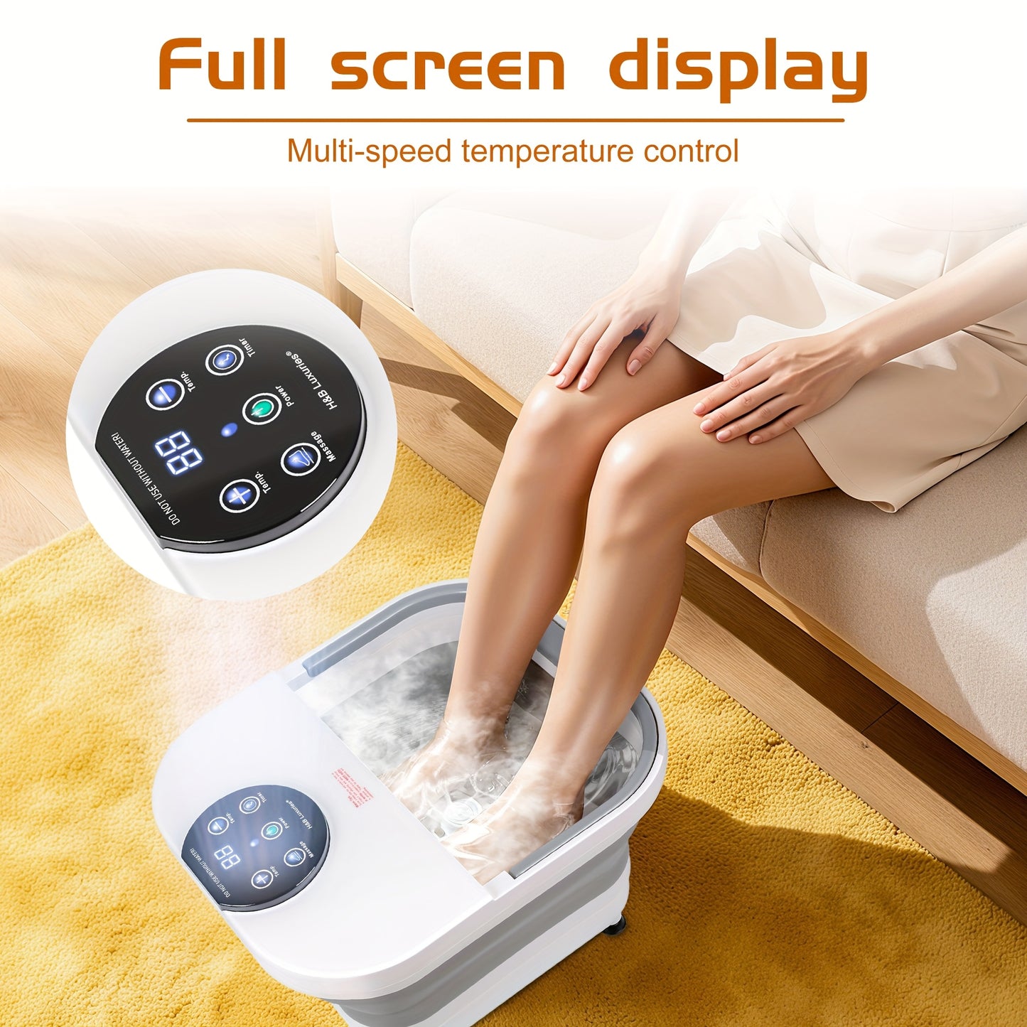Foot Spa Massager, Foldable Foot Bath Basin For Space Saving, Heated With Remote Control, Foot Soaking Basin, Remote-Controlled Temperature And Timer, Massage Shower Ideal Gift For Family, Warm Winter Foot Bath Massager, Chri