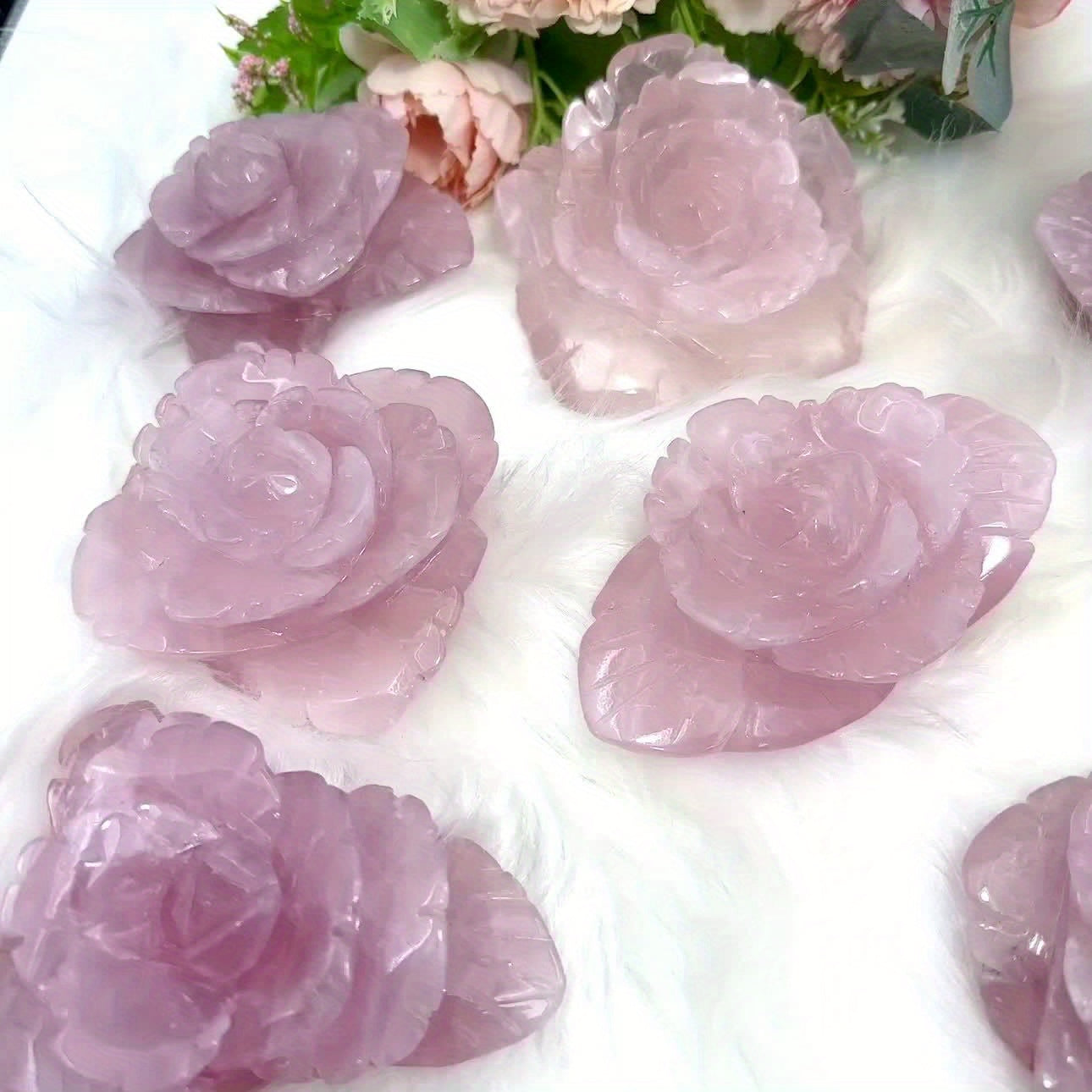 1pc Hand-Carved Rose Quartz Peony Flower – Pink Crystal Romance Decor, 300-500g/10.5-17.6oz, Irregular Shape, Perfect for Valentine’s Day, Mother’s Day, Christmas, Thanksgiving & Graduation Gifts, Home Decoration